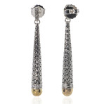 John Hardy // Sterling Silver + 18k Yellow Gold Diamond Chain Earrings // Store Display
