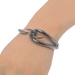 Forget Me Knot Sterling Silver + Rhodium Bangle Bracelet // 6.25" // Store Display