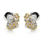 John Hardy // Sterling Silver + 18k Yellow Gold Dot Earrings // Store Display