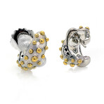 John Hardy // Sterling Silver + 18k Yellow Gold Dot Earrings // Store Display