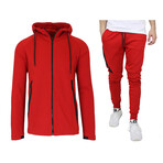 Tech Fleece Hoodie + Jogger Sets // Red (XL)