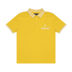 Pocketed Pique Polo + Jacquard Knit Trim // Sunstruck (S)