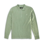 Solid Pique Long Sleeve Polo // Terrain Green (XL)