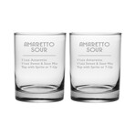 DOR Glasses // Set of 2 // Amaretto Sour Recipe // 14 Fl. Oz