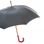Gentlemen Umbrella + Leather Handle // Gray + Red