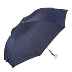Polka Dot Labrador Folding Umbrella // Navy