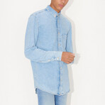 Rit Denim Long-Sleeve Button Down Shirt // Light Blue (L)