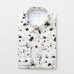 Farrell 4 Long-Sleeve Button Down Shirt // White + Brown (XL)