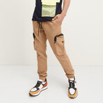 Exaggerated-Pocket Cargo Joggers // Beige (XS)