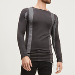 Elongated Contrasting Sweater // Anthracite (3XL)