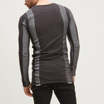 Elongated Contrasting Sweater // Anthracite (XS)