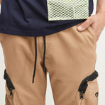 Exaggerated-Pocket Cargo Joggers // Beige (L)