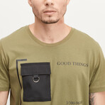 Good Things Coming Flap-Pocket Tee // Khaki (XS)