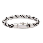 Sterling Silver Interlocking Chain Bracelet + Slide Insert Lock