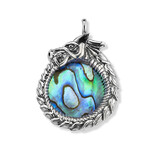 Sterling Silver Abalone Dragon Pendant
