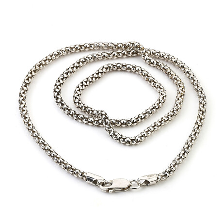 Sterling Silver Oxidized Popcorn Chain // 3mm (18")