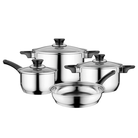 Essentials Gourmet // 7-Piece // Stainless Steel Cookware Set