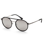 Emporio Armani // Men's EA2080-30016G53 Sunglasses // Black + Light Gray Silver Mirror