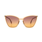 Women's Cat Eye Sunglasses // Orange + Blue + Brown Gradient