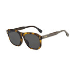 Men's Square Sunglasses // Havana Brown + Gray Blue