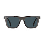 Men's Square Sunglasses // Gray + Beige + Blue