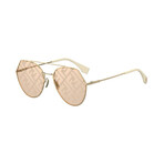 Women's Pilot Sunglasses // Gold + Beige + Pink