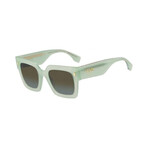 Women's Rectangle Sunglasses // Green + Brown
