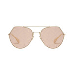 Women's Pilot Sunglasses // Gold + Beige + Pink