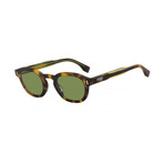 Men's Round Sunglasses // Havana + Green