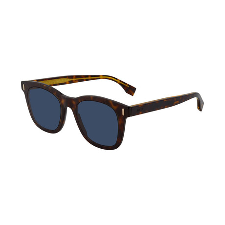 Men's Square Sunglasses // Dark Havana + Blue