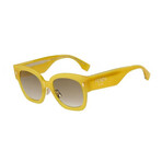 Women's Cat Eye Sunglasses // Yellow + Brown