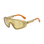 Men's Shield Sunglasses // Green + Gold