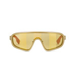 Men's Shield Sunglasses // Green + Gold