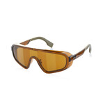 Men's Shield Sunglasses // Brown + Gold