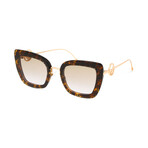 Women's Cat Eye Sunglasses // Havana + Gold + Smoke Gradient