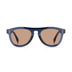 Men's Round Sunglasses // Blue Gray + Brown