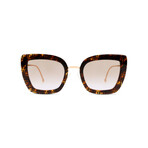 Women's Cat Eye Sunglasses // Havana + Gold + Smoke Gradient