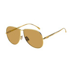 Women's Aviator Sunglasses // Yellow Gold + Brown