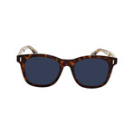 Men's Square Sunglasses // Dark Havana + Blue
