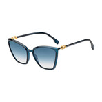 Women's Cat Eye Sunglasses // Blue + Dark Blue