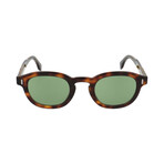 Men's Round Sunglasses // Havana + Green