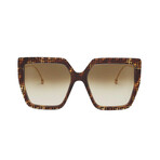 Women's Square Sunglasses // Havana + Gold + Brown