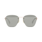 Men's Square Sunglasses // Palladium + Silver Mirror