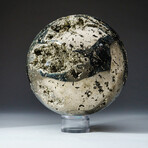 Genuine Polished Pyrite Sphere + Acrylic Display Stand // V4