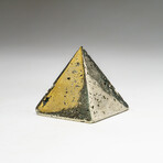 Genuine Polished Pyrite Pyramid + Acrylic Display Stand // V2