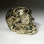 Genuine Polished Pyrite Skull Carving // V2