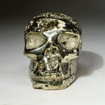 Genuine Polished Pyrite Skull Carving // V2