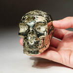 Genuine Polished Pyrite Skull Carving // V2