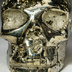 Genuine Polished Pyrite Skull Carving // V2