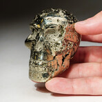 Genuine Polished Pyrite Skull Carving // V1